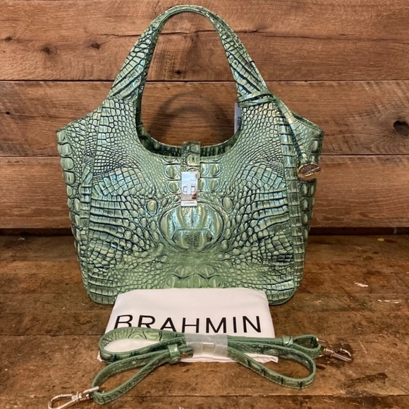 💚🔹️Brahmin 🔹️Small Carla Agave Melbourne Leather Shoulder Bag - Picture 6 of 11